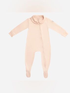 Mon Chou Pale Pink Footed Zipper One-Piece with Peter Pan Collar